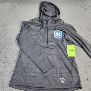 Adrenaline Hoodie Mens Large Gray 1/4 Zip Lacrosse Performance Pullover Athletic